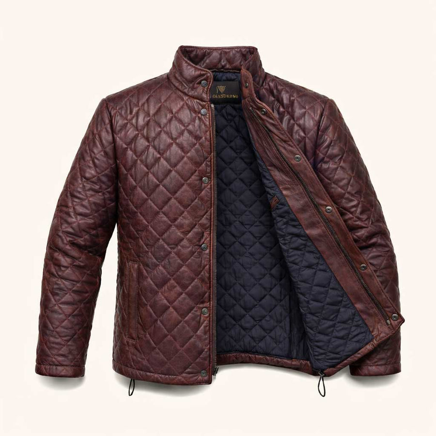 Highlands Quilted Jacket - Mahogany Rich Vintage Brown 